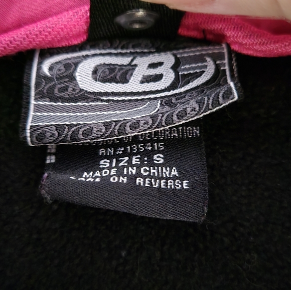 Women's CB Pink & Black Fleece Lined Coat w/ removable hood, Size Small - Picture 5 of 9